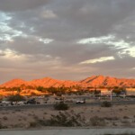 red hills in the evening