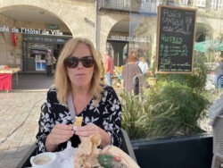 cafe au late and pastry treats at the market