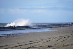 Surf's up by the jetty!